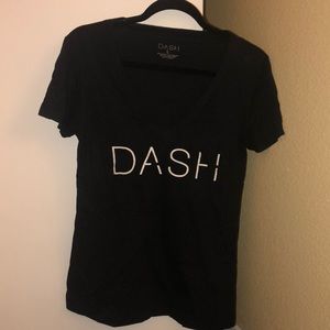 DASH black V-Neck Tee